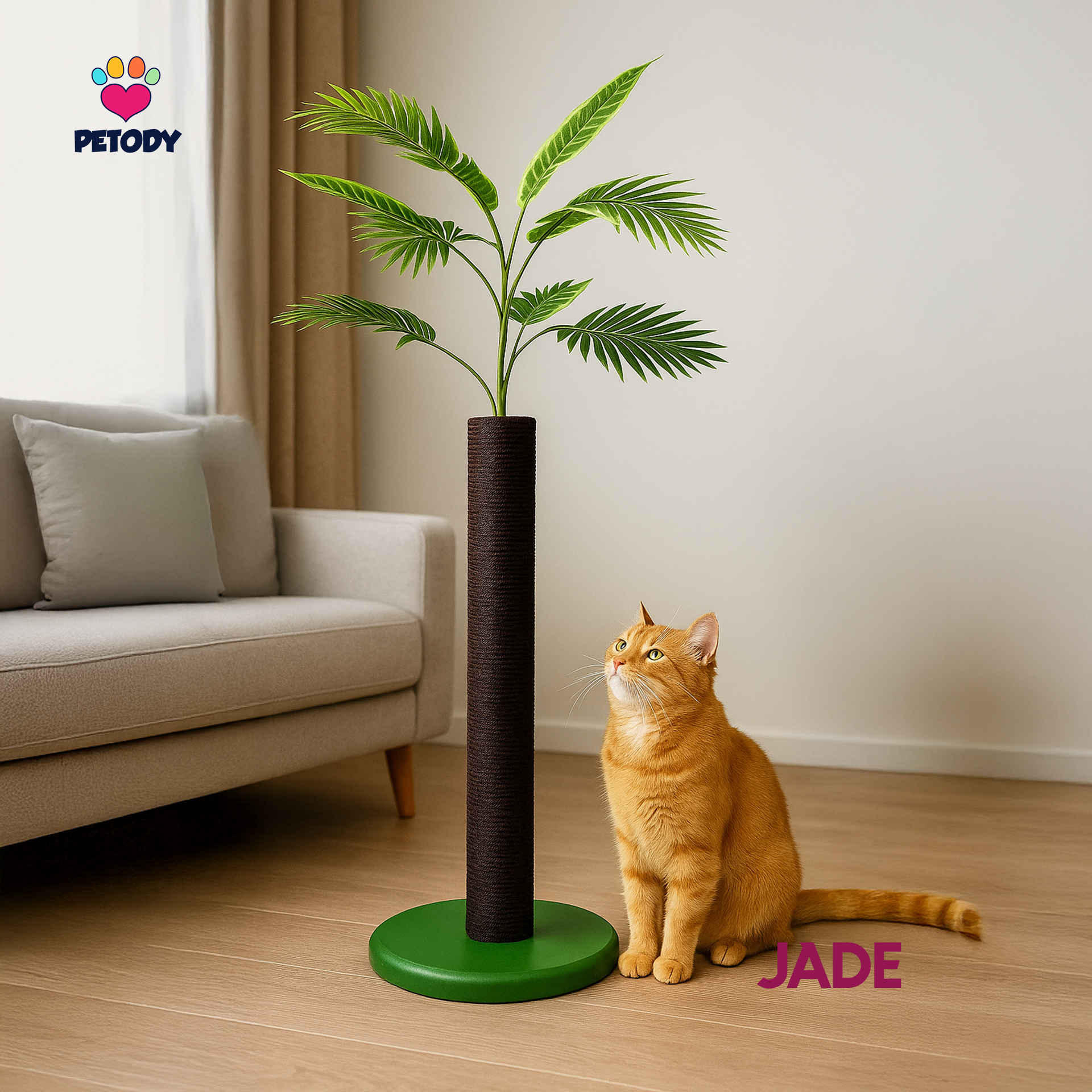 Jade - Petody Doğal Ahşap Kedi Tırmalama Ağacı